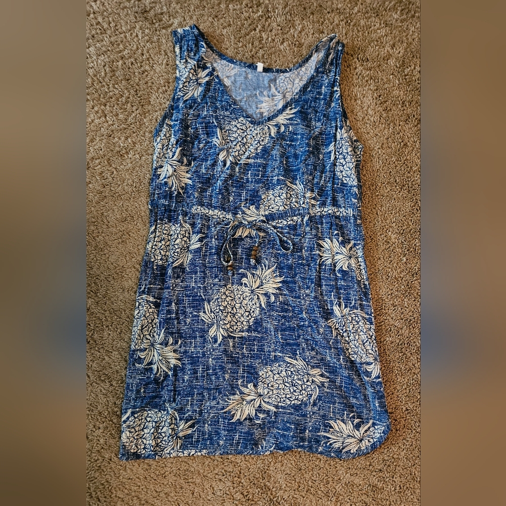 Walmart Sundress, size L, blue and white